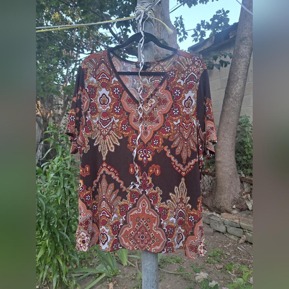Casual paisley print blouse